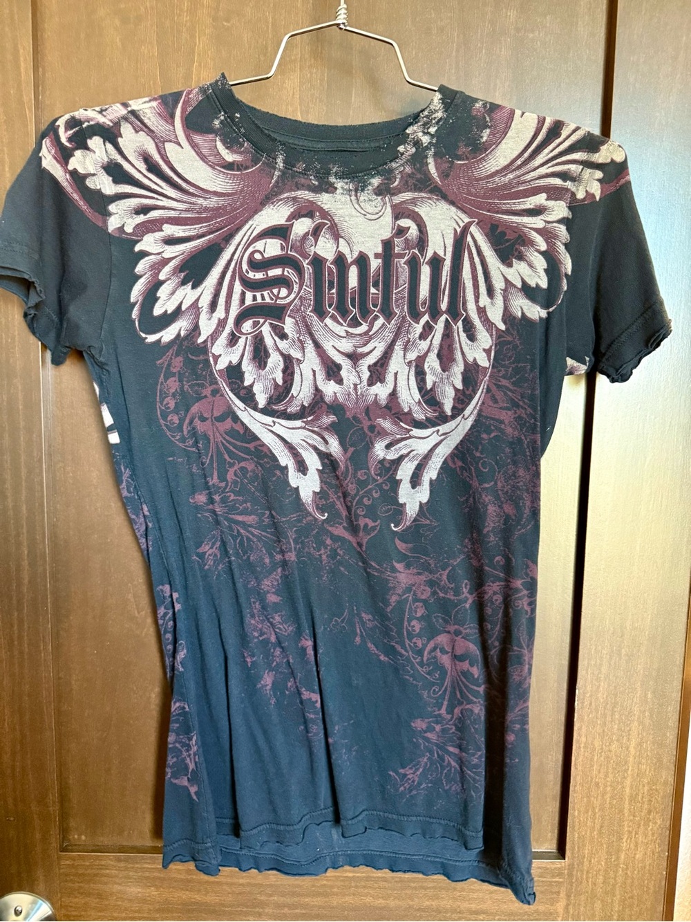 Sinful Black Tee with Cream Logo
